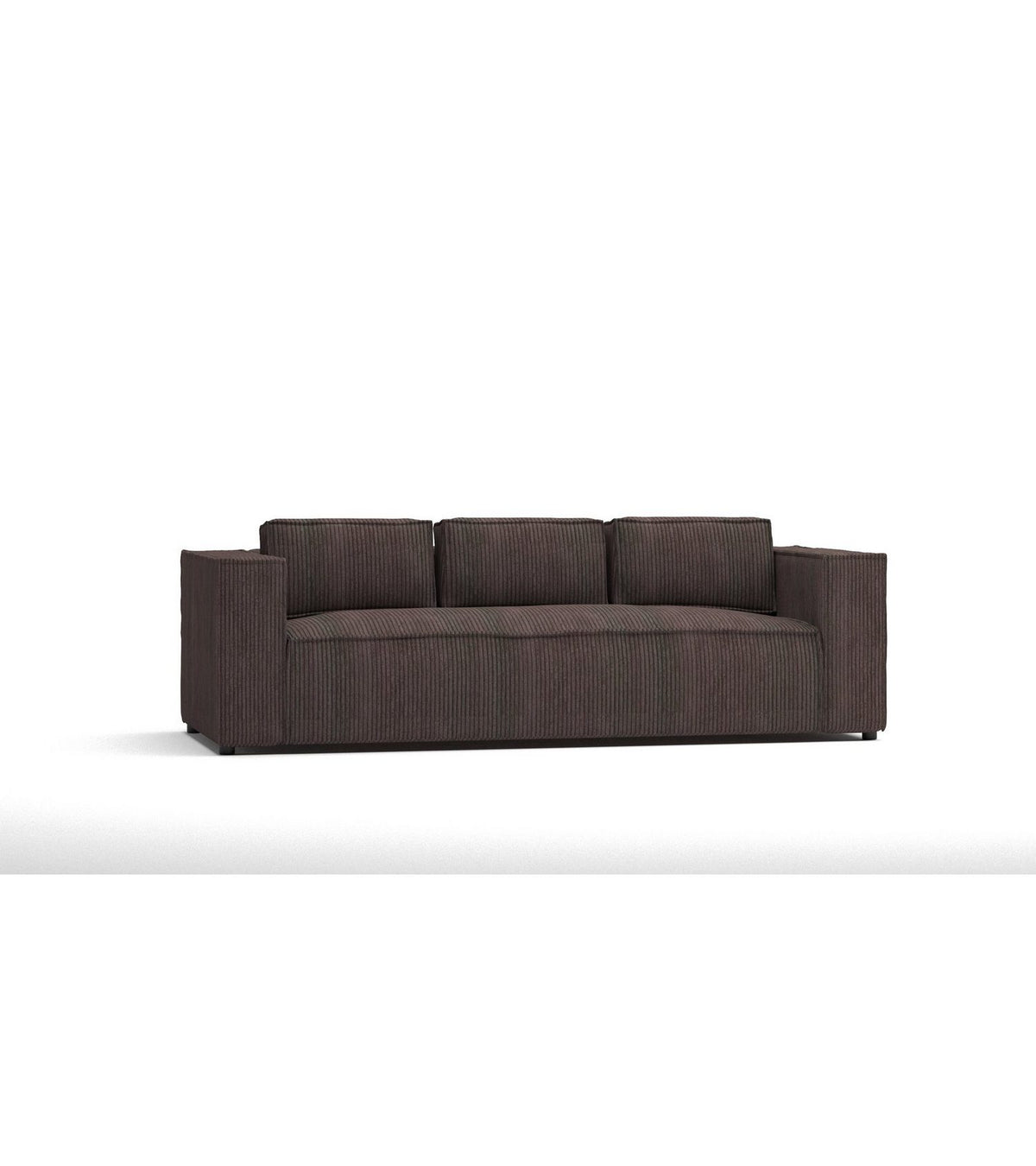Cord Sofa RENNE in Dunkelbraun Frontansicht