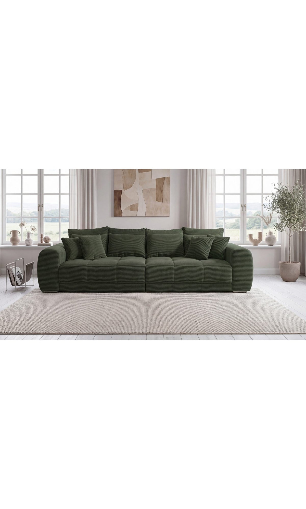 Cord Big Sofa 15172 in Gruen Frontansicht