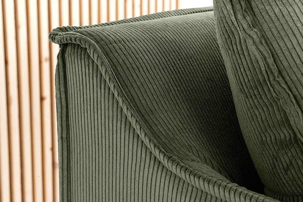Maßangaben des grünen Cord Sofas HEAVEN