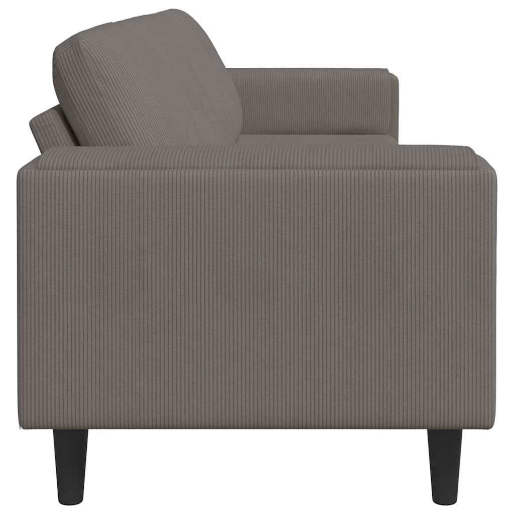 Cord Sofa Hellgrau im Wohnzimmer