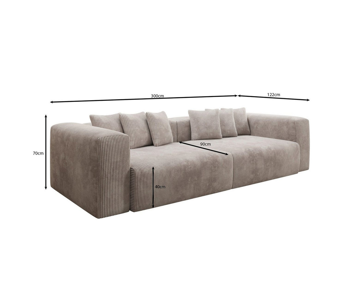Nahaufnahme des Cordbezugs vom Sofa TULLY