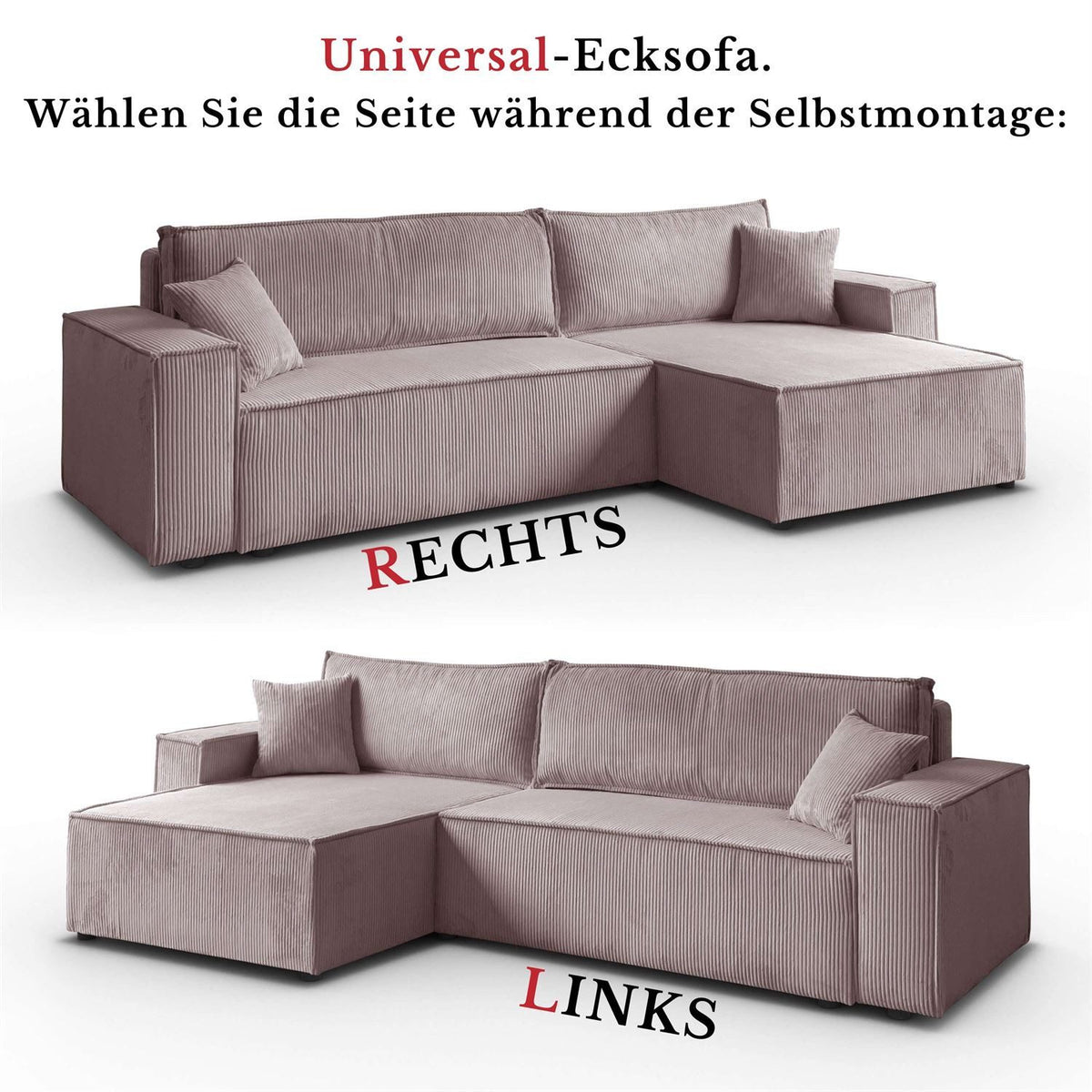 Geöffneter Bettkasten des Ecksofas CARLOS