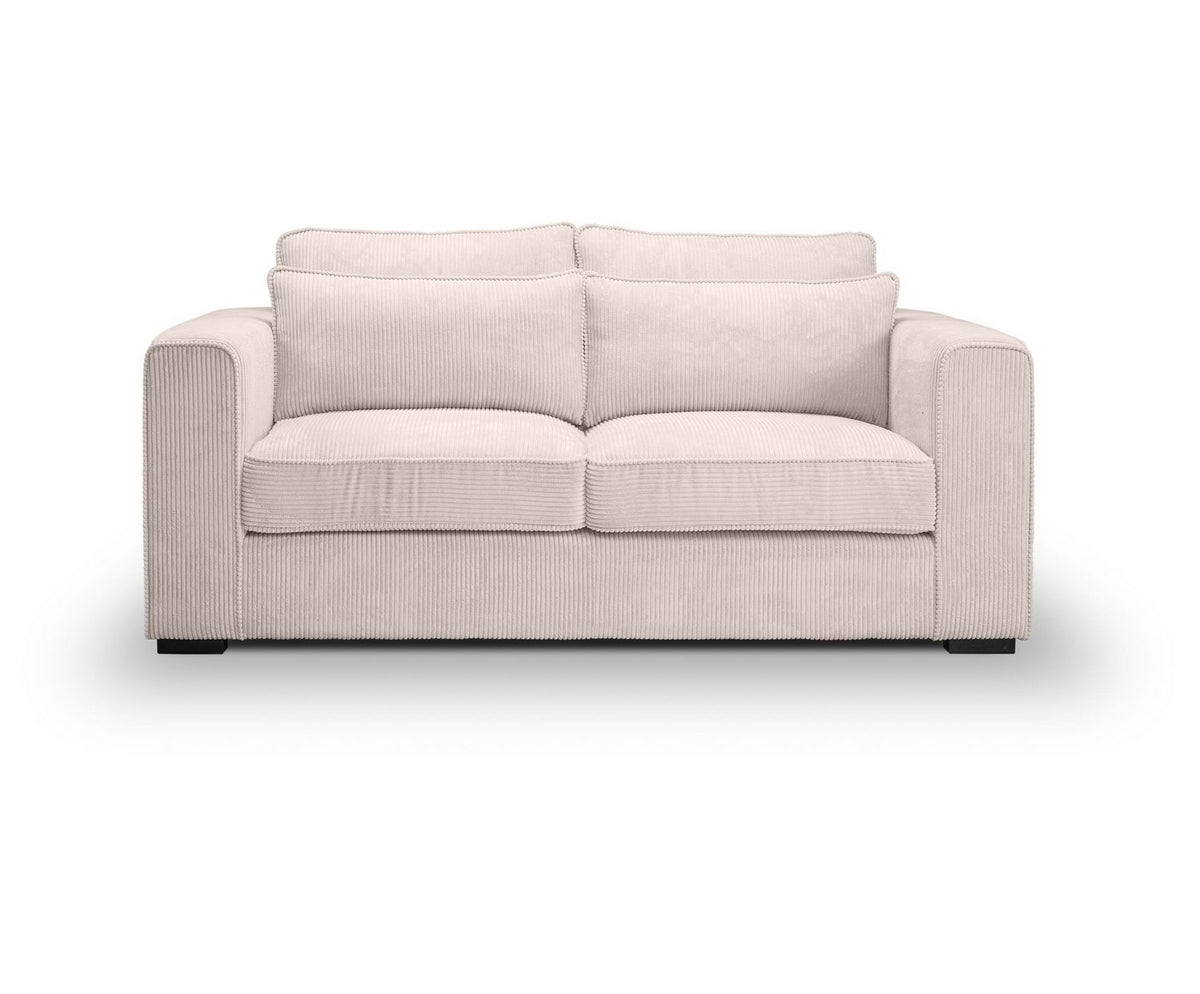 Cord Sofa ALMERA in Braun-Beige Frontansicht