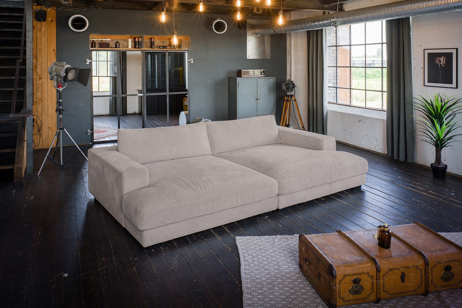 Big Sofa MADELINE aus Cord in Taupe - Produktansicht 3