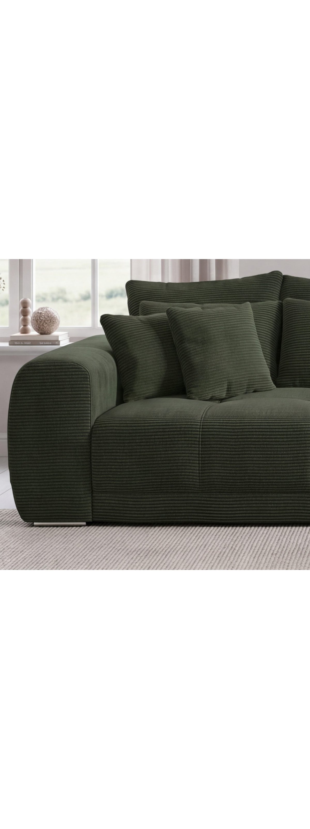 Cord Big Sofa 15172 Sitzflaeche mit markanter Steppung