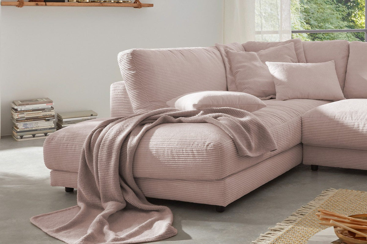 Cord Ecksofa MADELINE seitliche Ansicht der L-Form