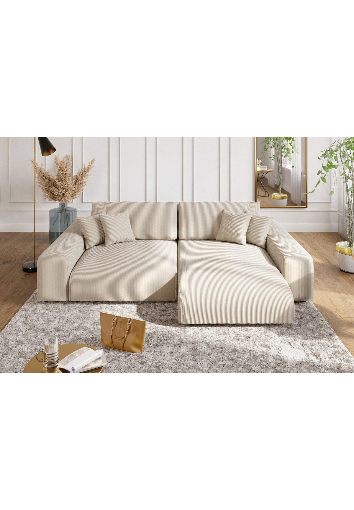 Ecksofa 21001 mit ausgezogener Liegefläche 148x196 cm