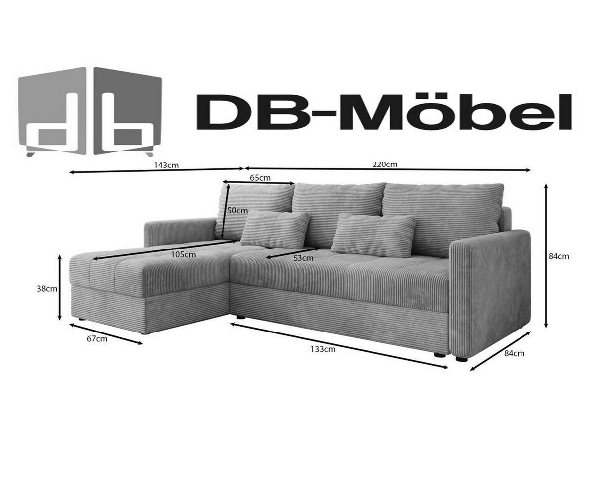 Cord Schlafsofa STYLUS im Wohnzimmer