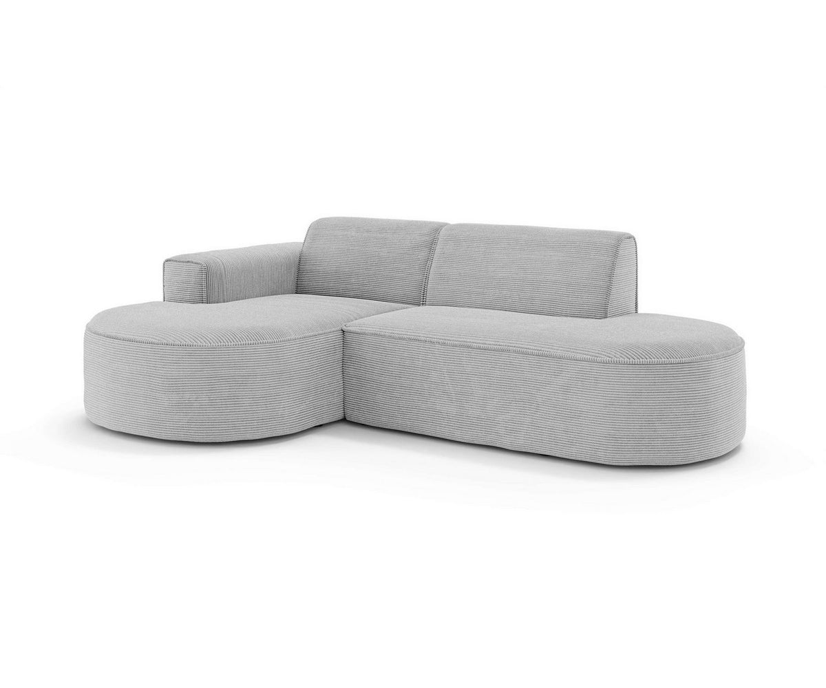 Cord Ecksofa ADELLA XL runde Form in der Seitenansicht