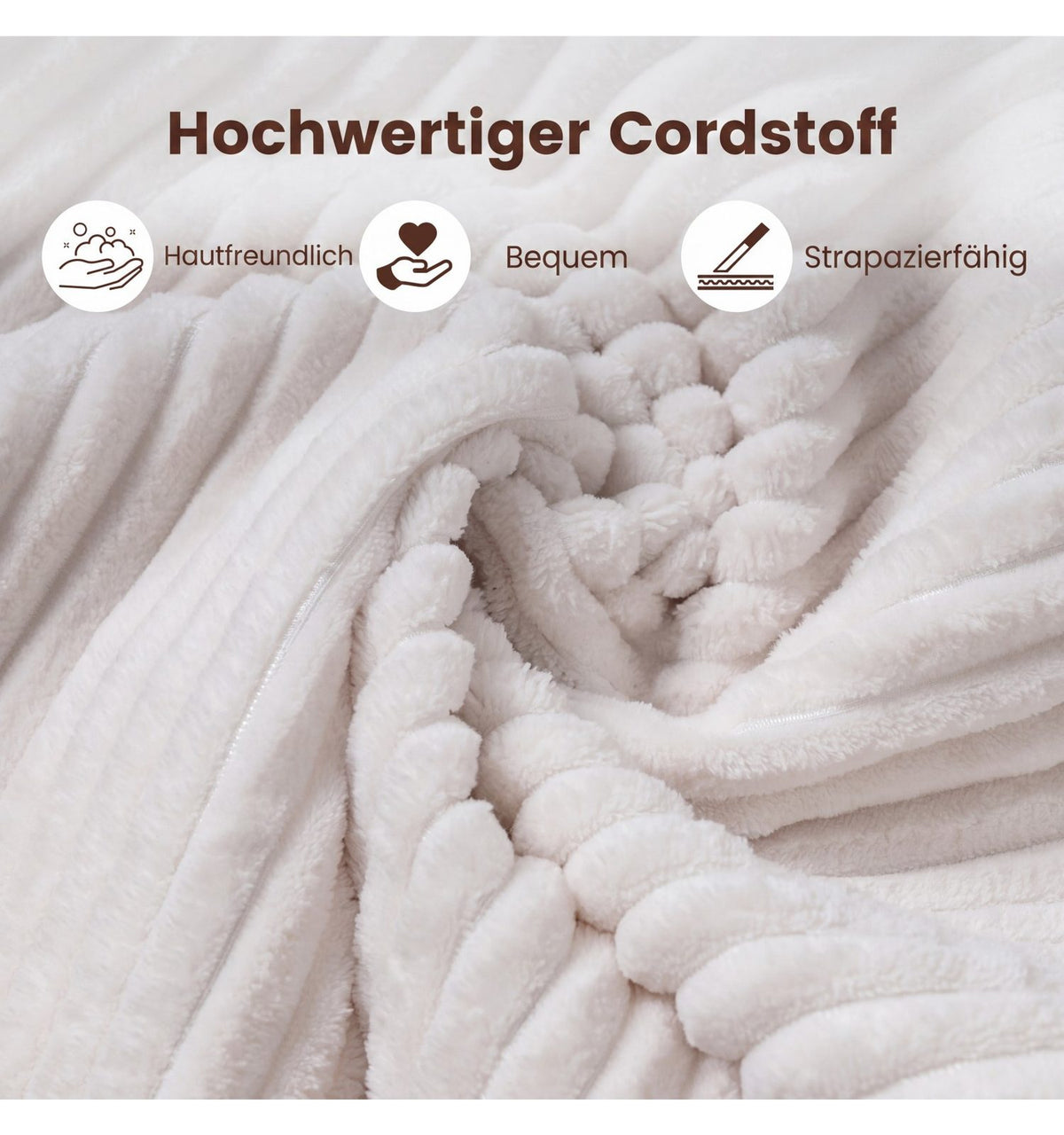 Modulares Cord Ecksofa im Wohnzimmer