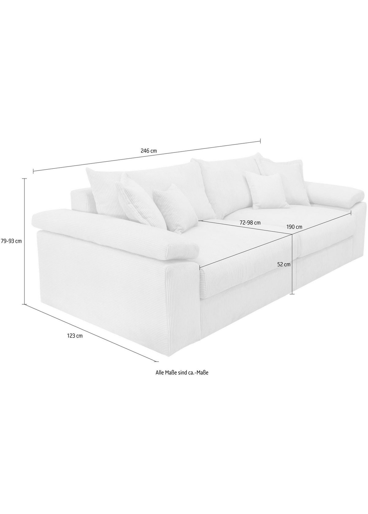 Big Sofa SOFT & COSY XL im Wohnzimmer aufgestellt