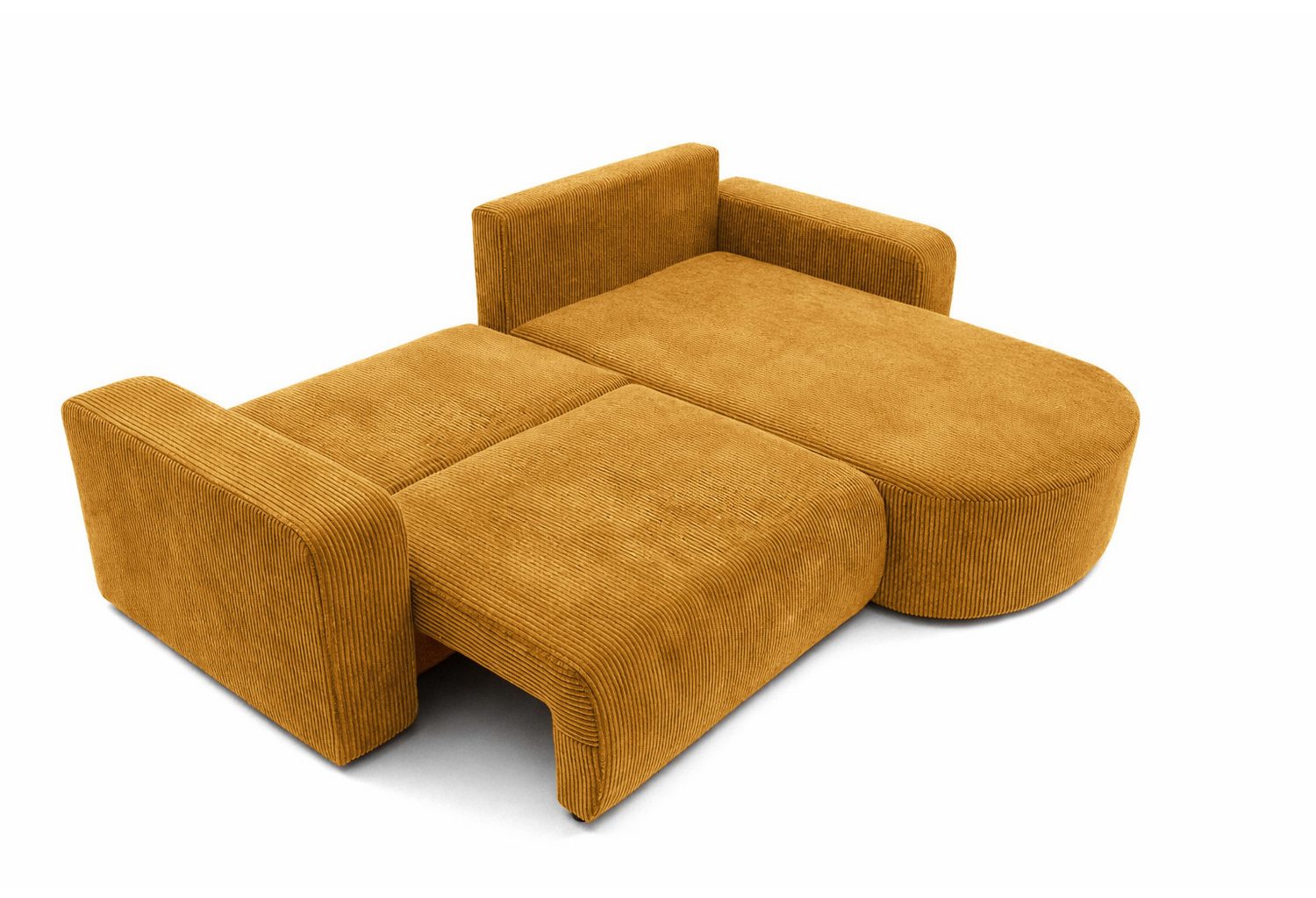 Cord Ecksofa ROUND ONE in Senffarbe Ansicht 6