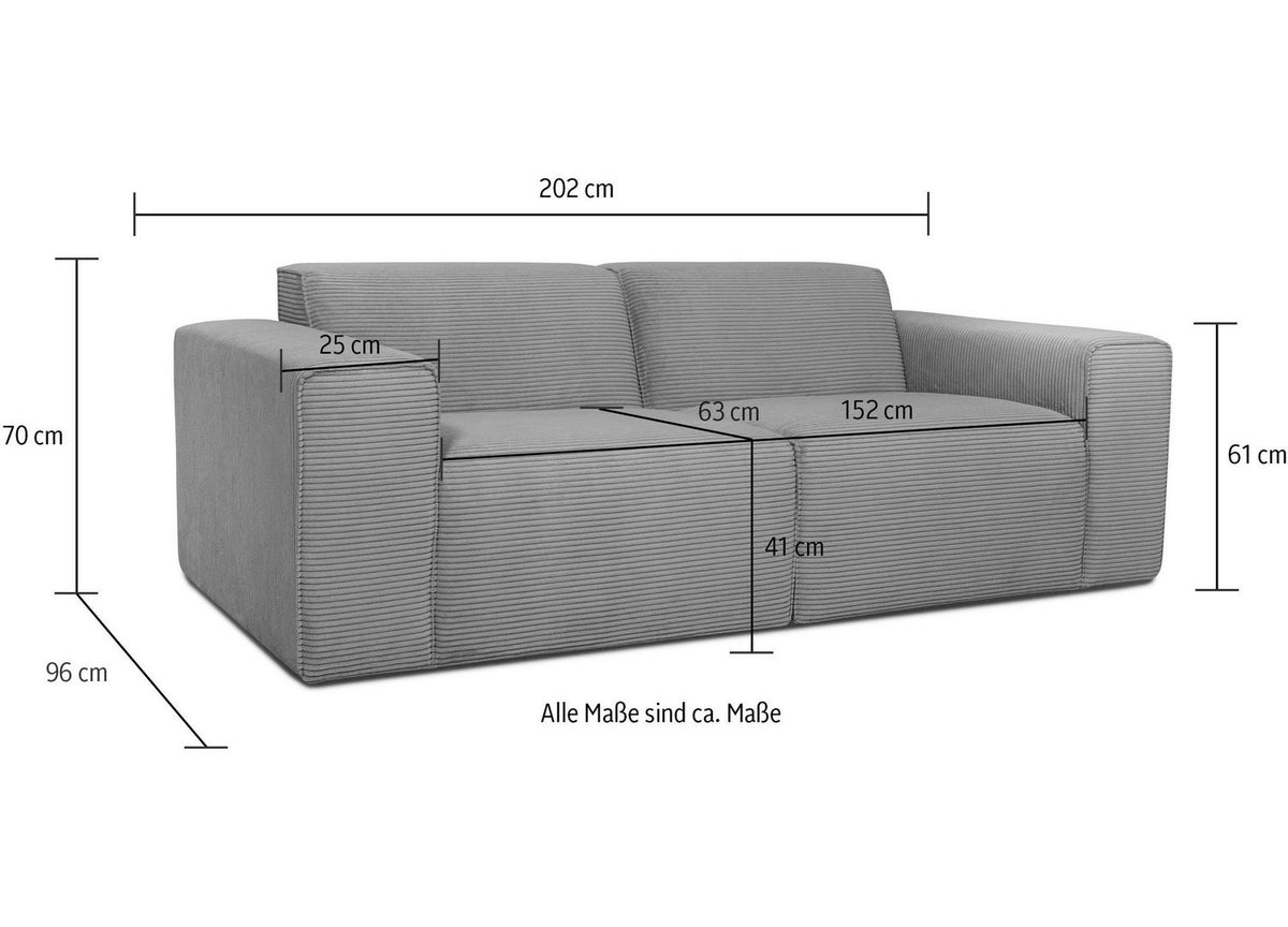 Schwarze Kunststofffüße des Cord Sofas CLAYTON