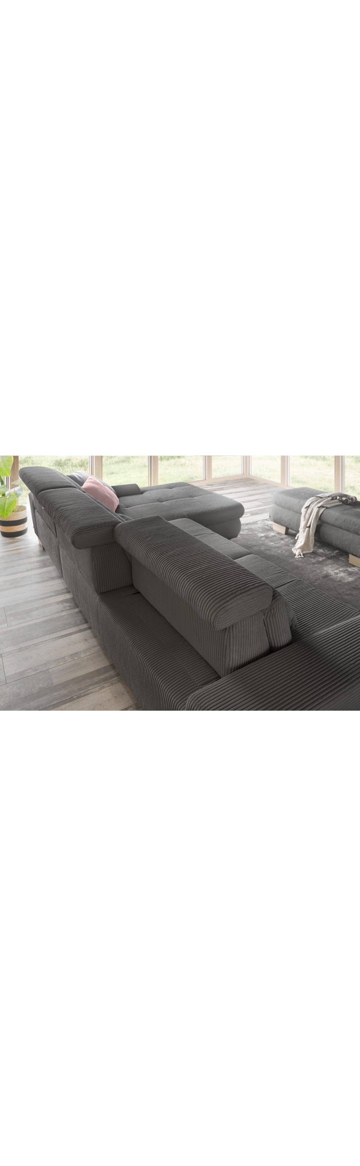 Sitztiefenverstellung des Cord Ecksofas SO 3400