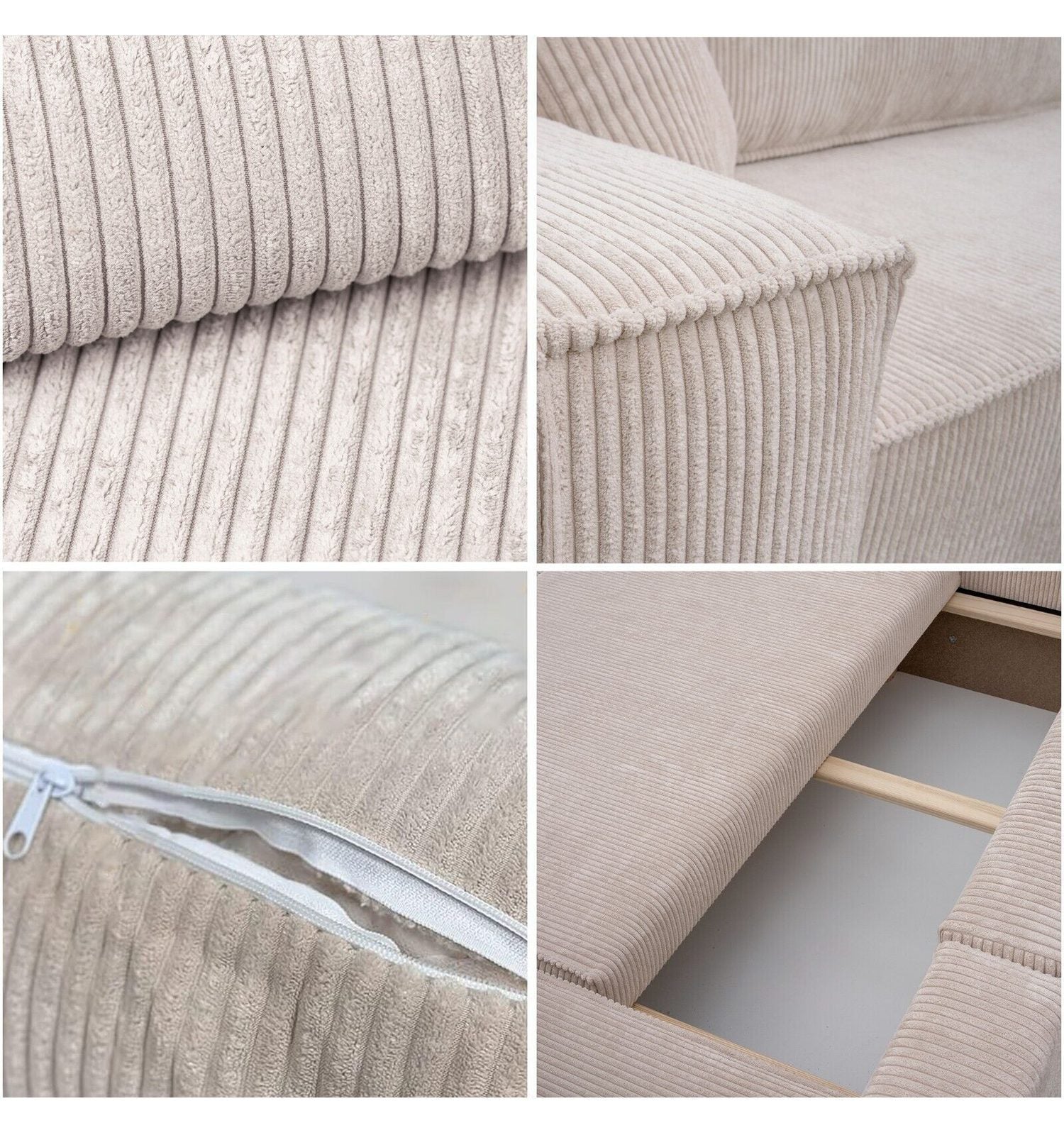 Cord Ecksofa BEST XL in Senffarbe von der Seite