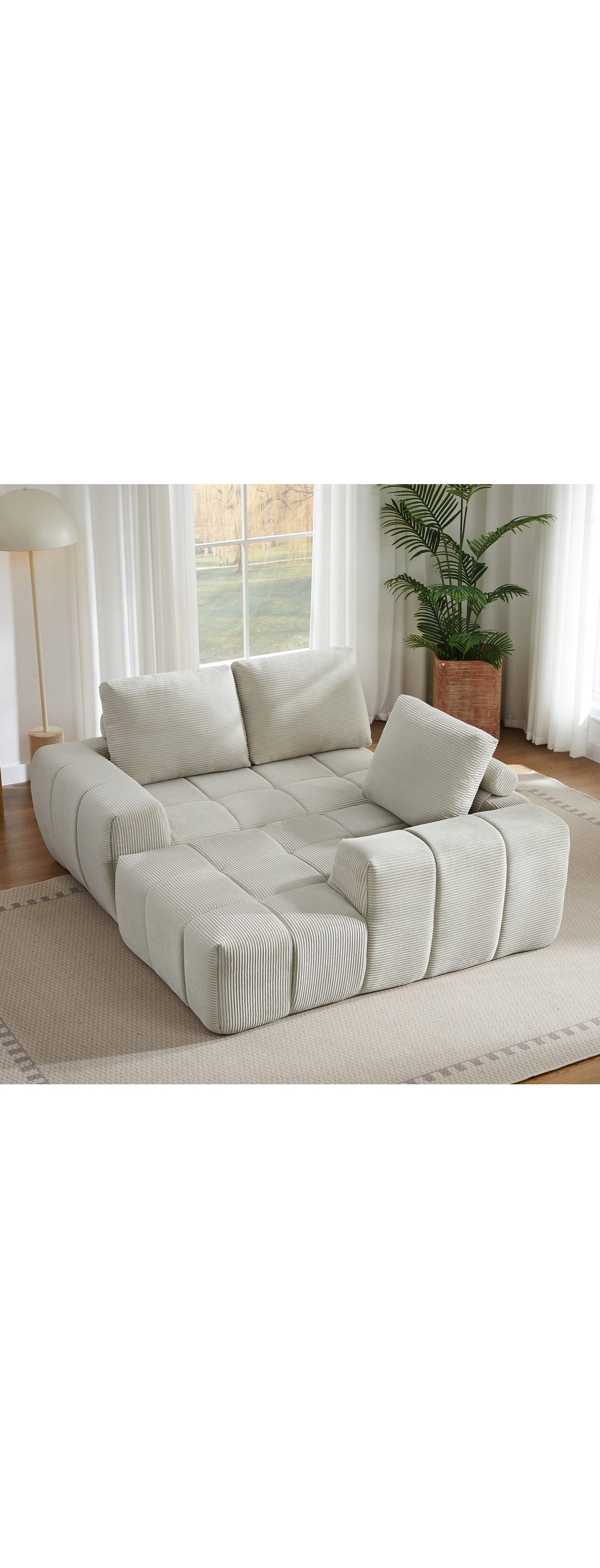 Cord Ecksofa ODIKALO in L-Form seitlich