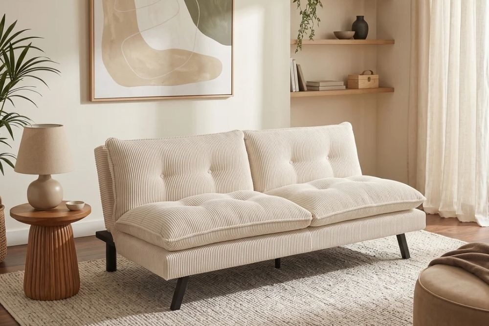 CAPULO Schlafsofa mit ausgeklappter Liegefläche