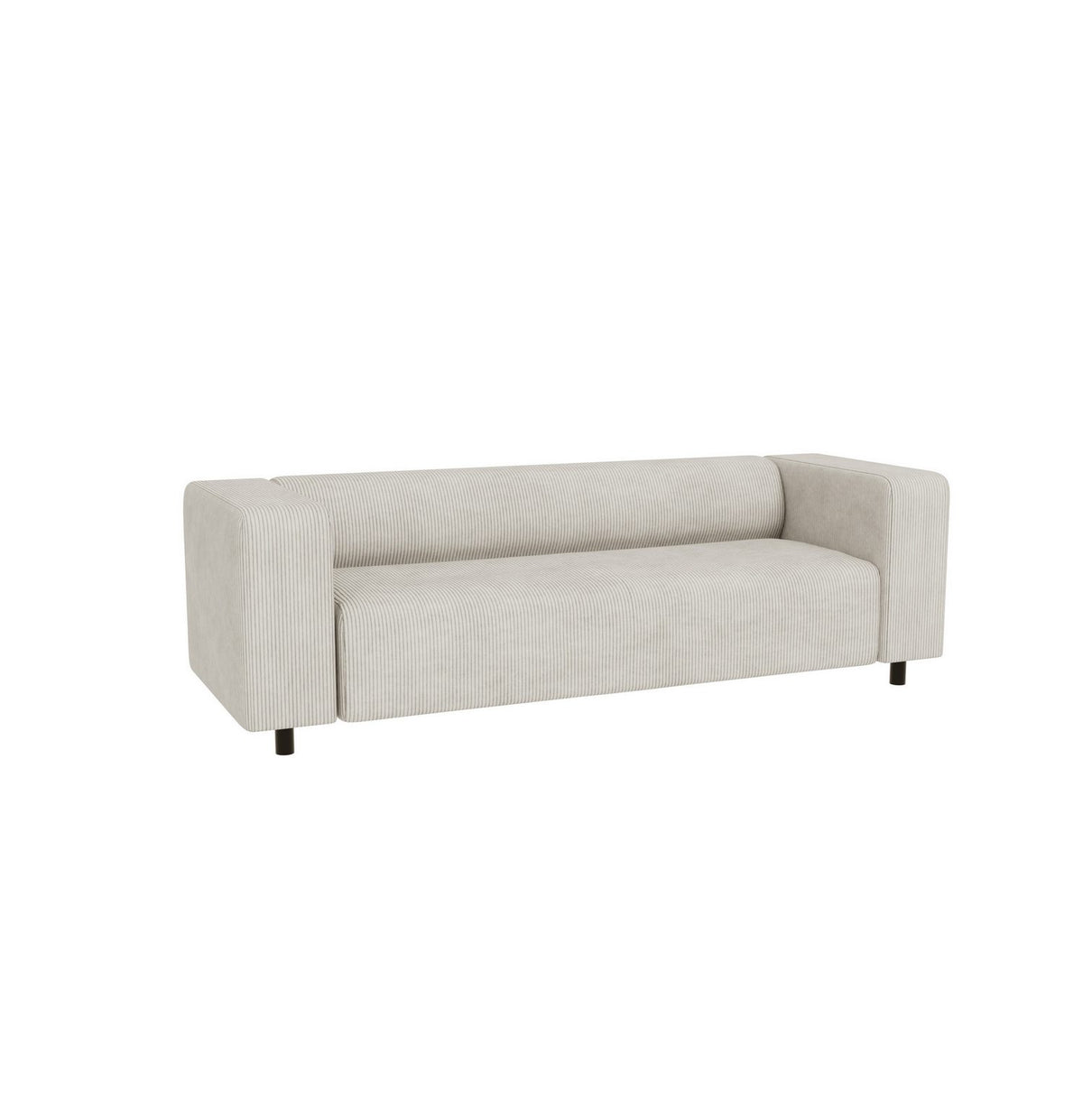 Cord Sofa GUSTAV in Beige Frontansicht