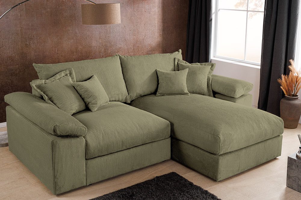 Cord Ecksofa ATMOSPHERE XL in Grün Ansicht 4
