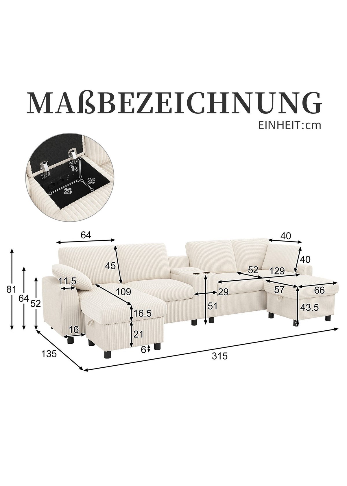 Big Sofa SEEDWAVE im Wohnzimmer mit zwei Zierkissen