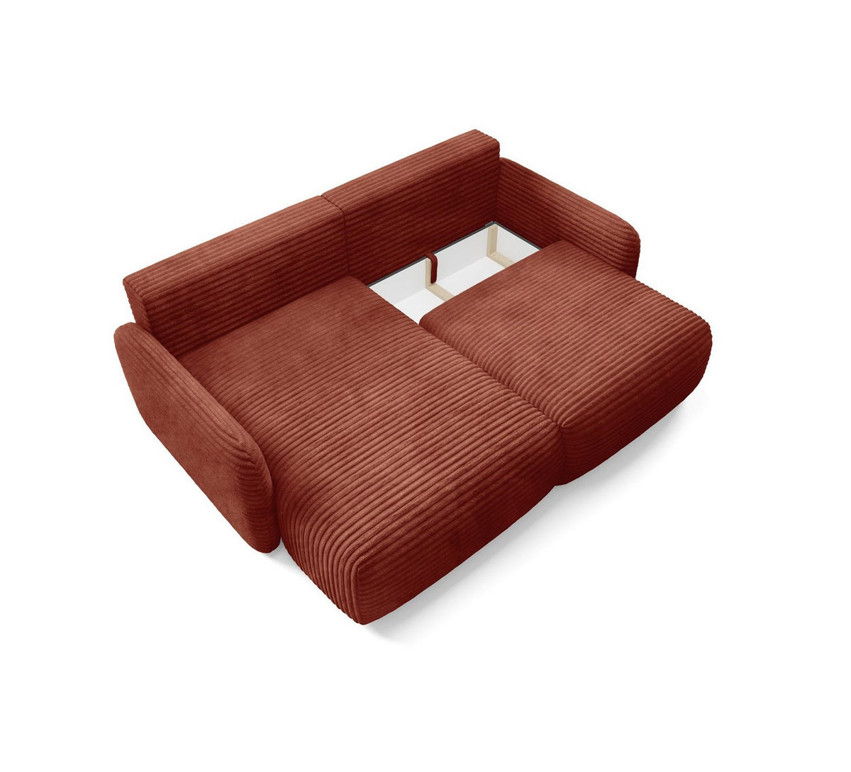 Cord Ecksofa SIMONE mit ausgezogener Liegefläche