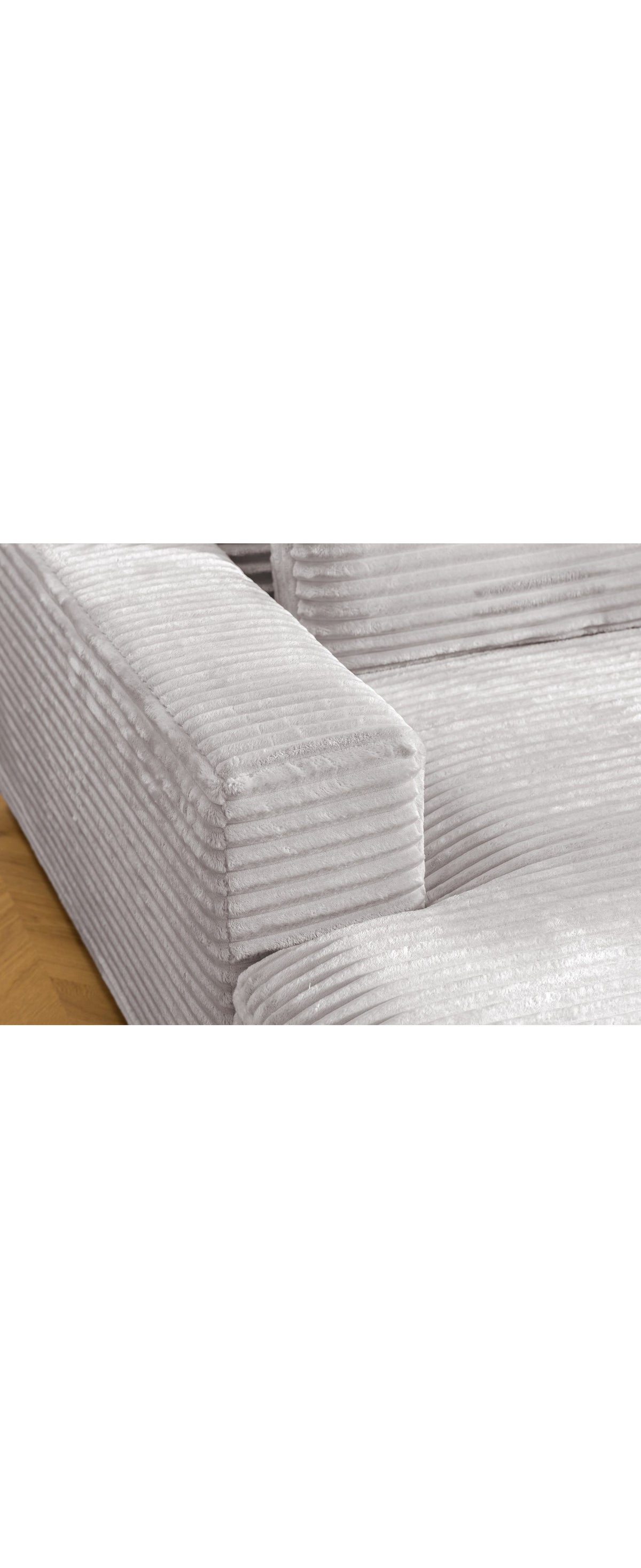 Detail des Cordstoffs am Ecksofa WOLKE