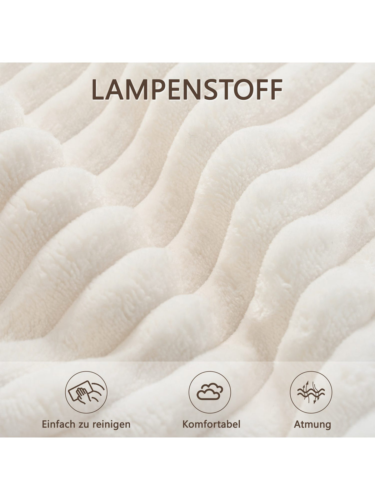 Nahaufnahme des weißen Cordbezugs am Ecksofa CLOUD