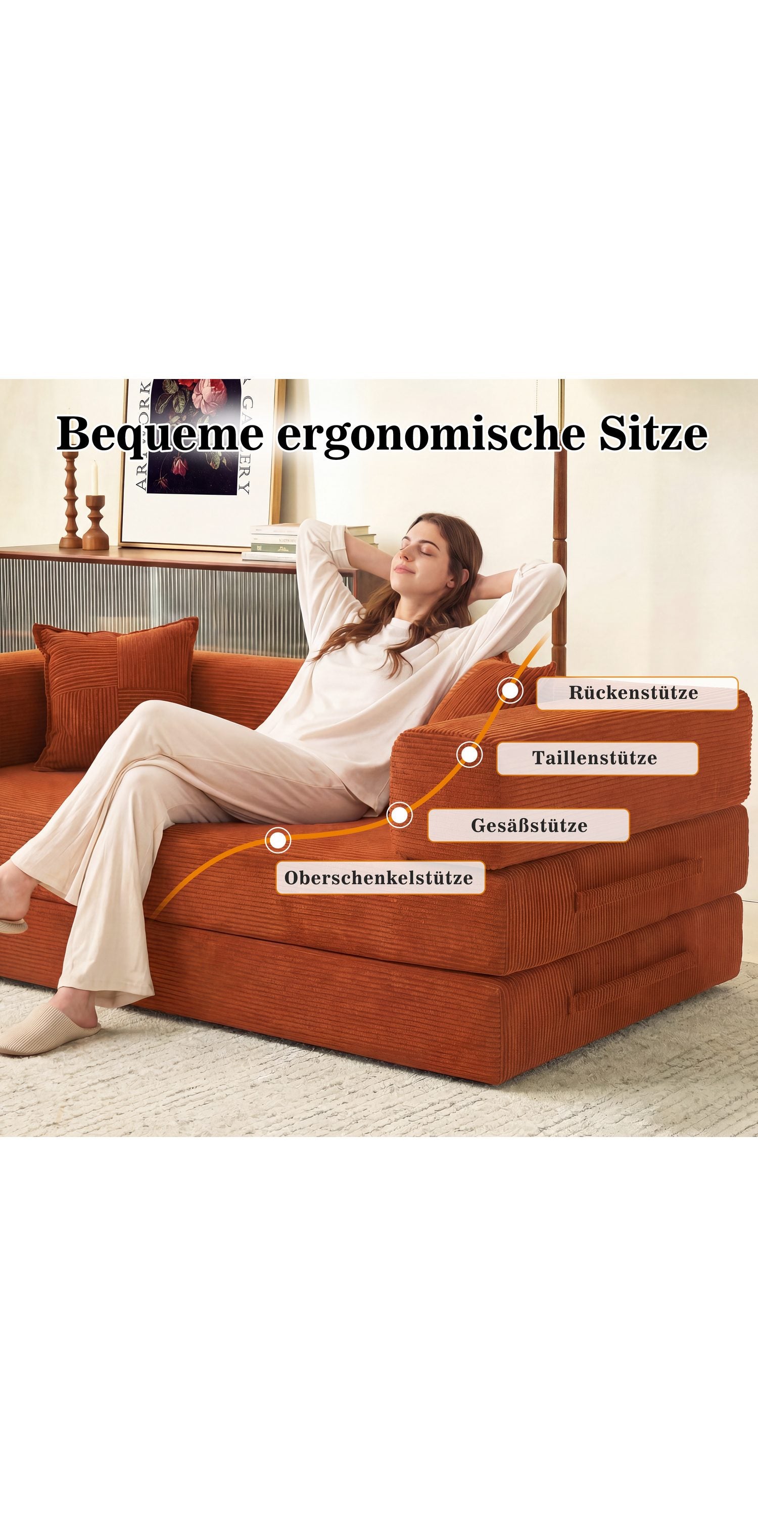 5-in-1 Cord Sofa in Loungeposition