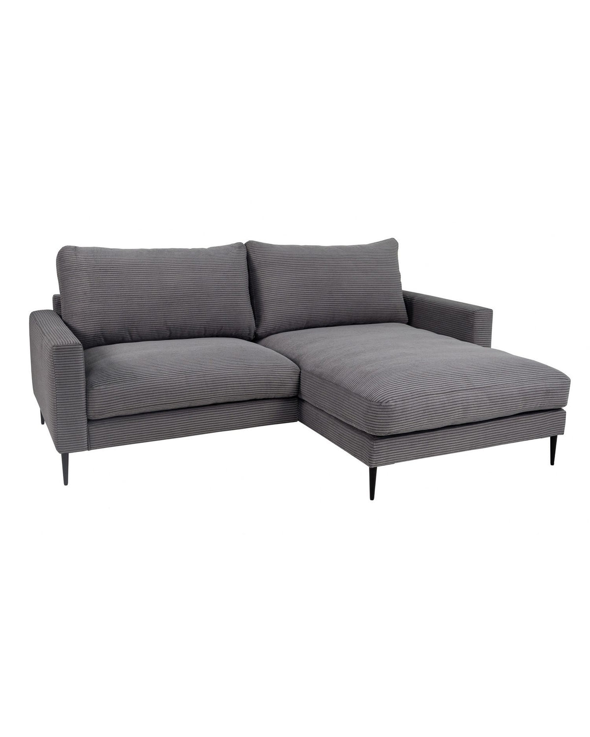 Cord Ecksofa NORDVIK in Grau Ansicht 2