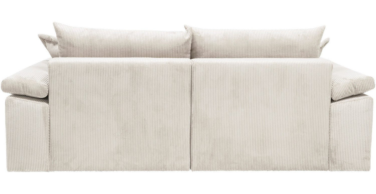 Detailaufnahme der gesteppten Sitzfläche des Cord Big-Sofas