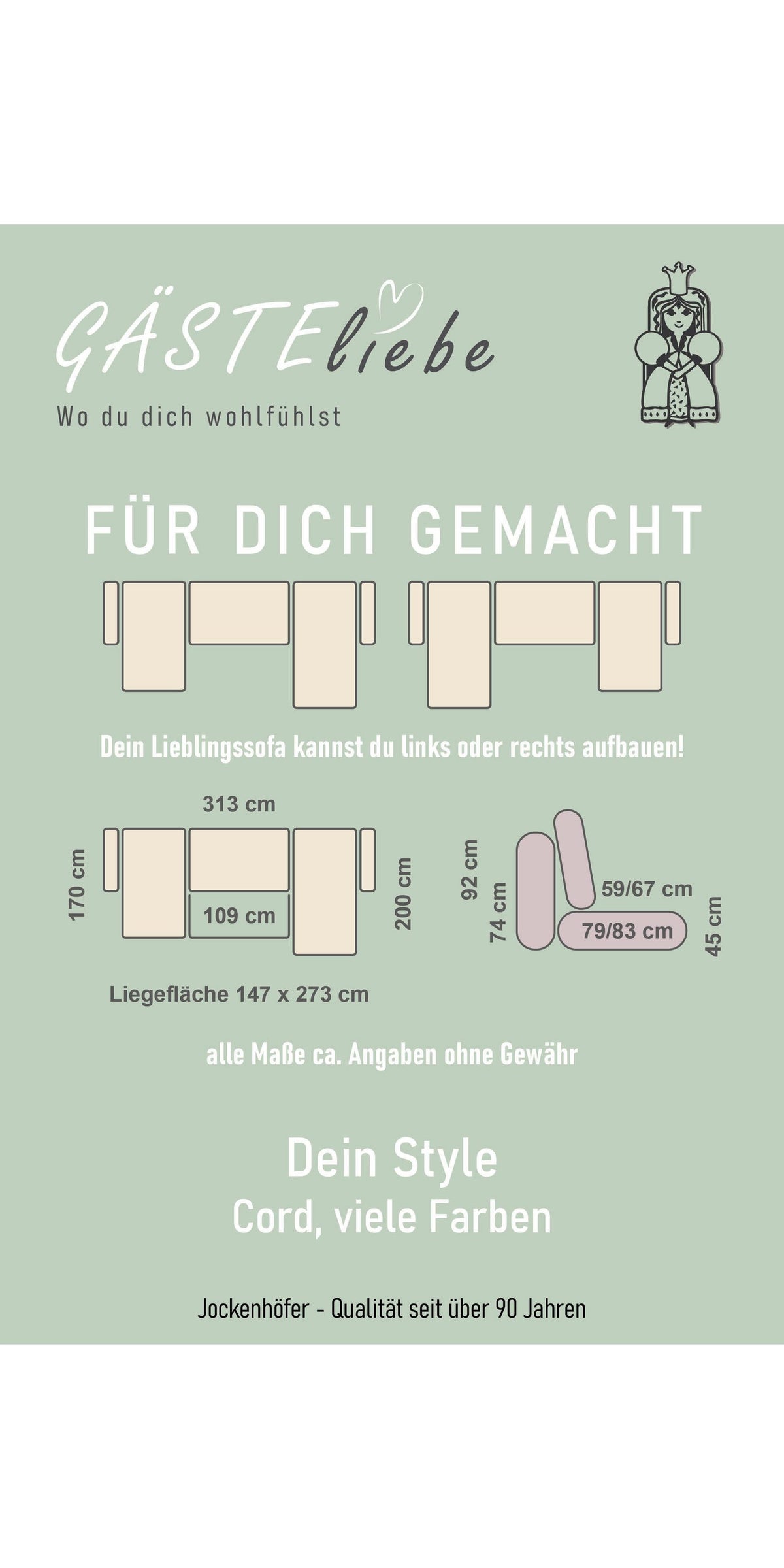 Wohnlandschaft ABBY mit ausgezogener Liegefläche