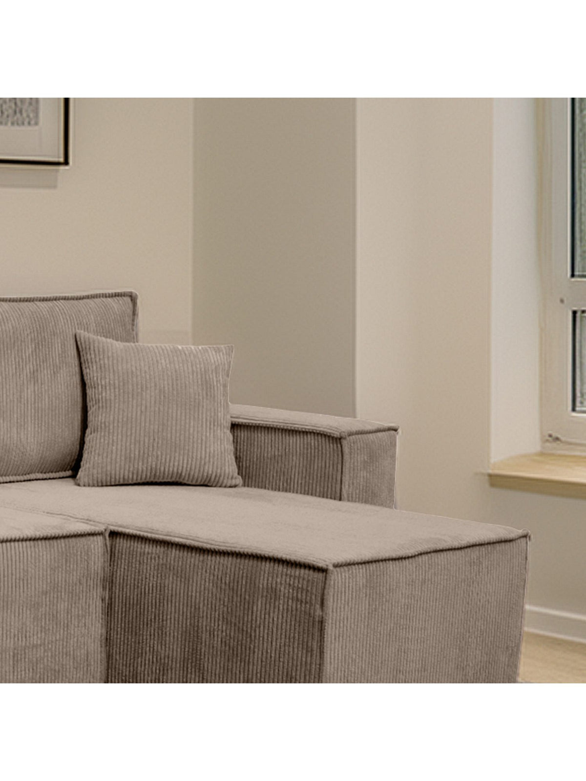 Cord Ecksofa COMO mit ausgezogener Liegeflaeche 200 x 125 cm
