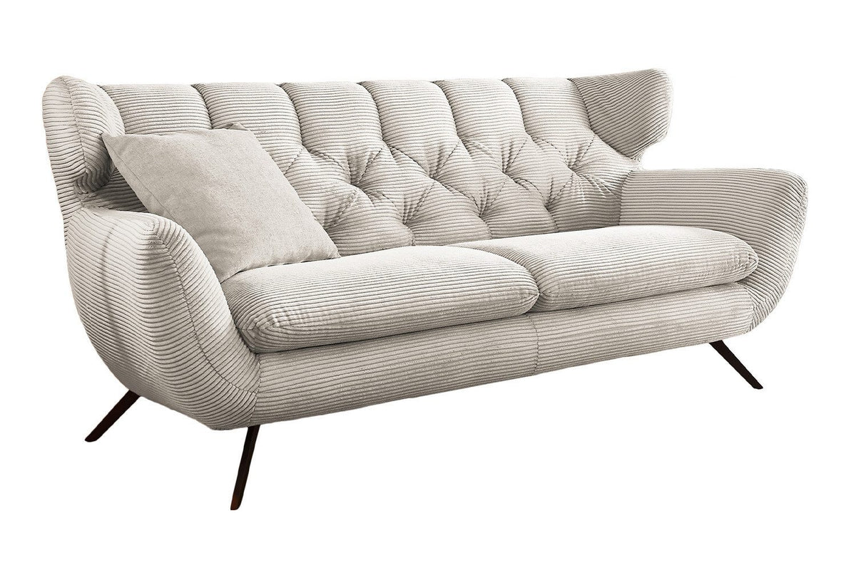 Cord Sofa CHARME in Cremeweiß Frontansicht
