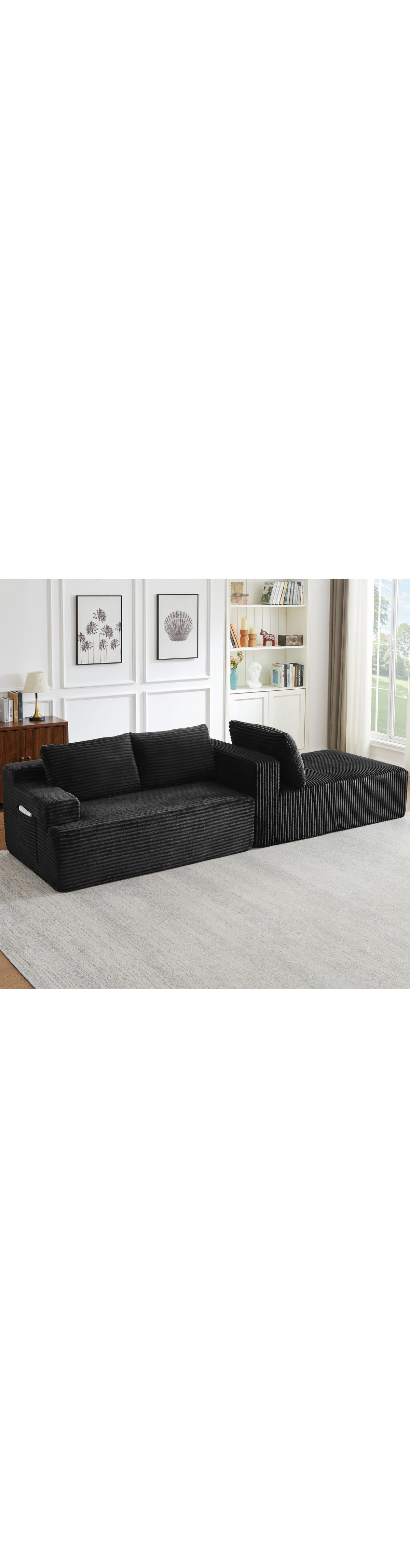 Cord Ecksofa ORVANE mit Chaiselongue-Modul rechts