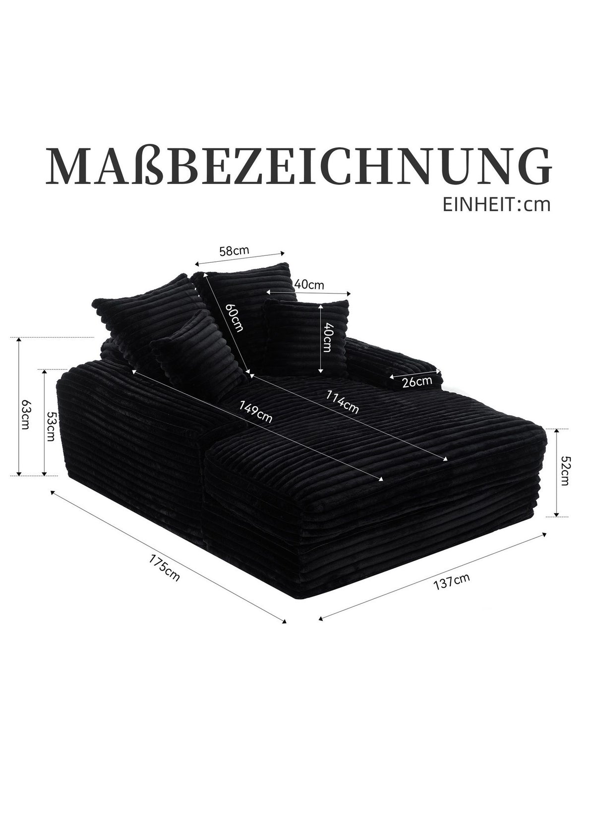 Cord Schlafsofa SEEDWAVE im Wohnzimmer