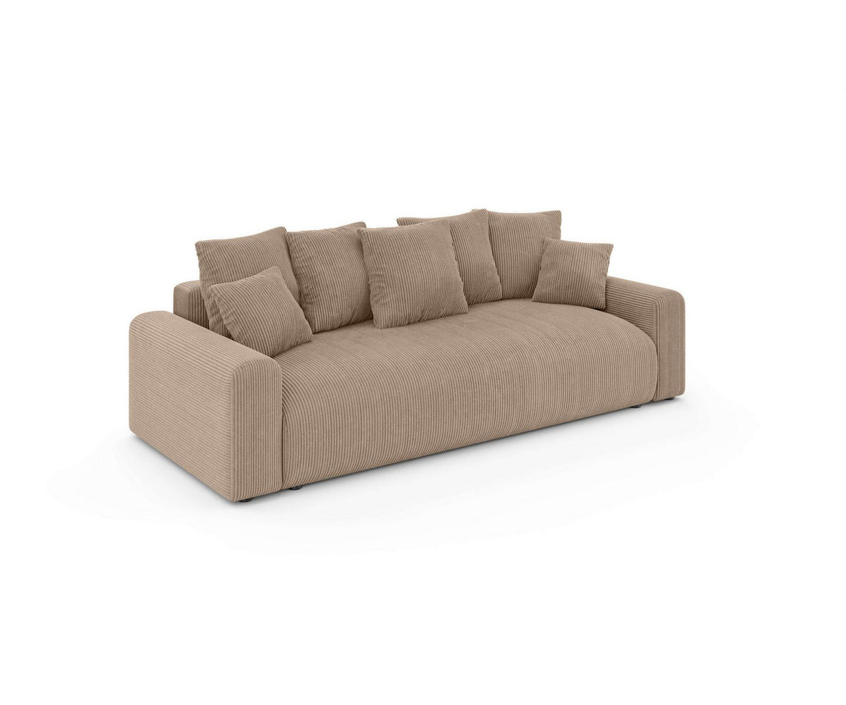 Cord Big Sofa LAKESIDE seitlich mit Armlehne und Rundfuß