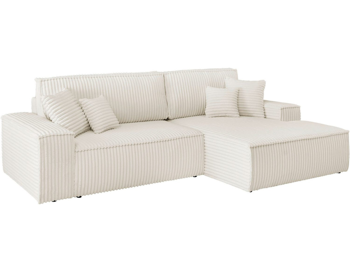 Cord Ecksofa FINNLEY in Hellbeige Ansicht 3