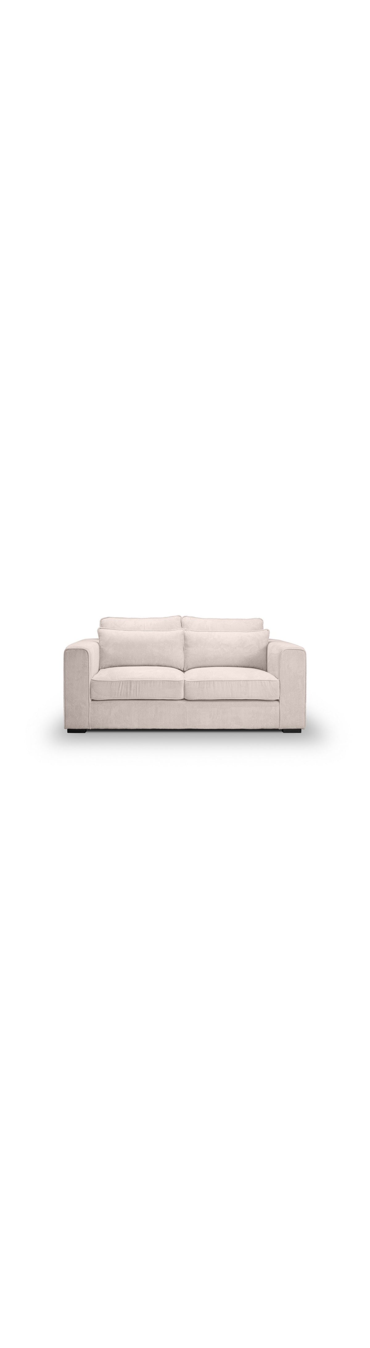 Echt bezogener Rücken des Cord Sofas ALMIRA
