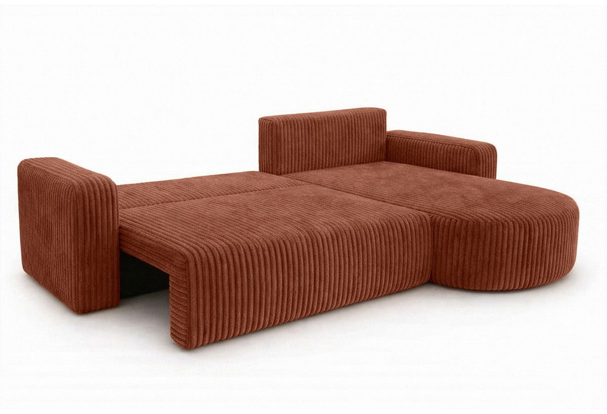 Ausgeklappte Liegefläche des Ecksofas ROUND ONE XL