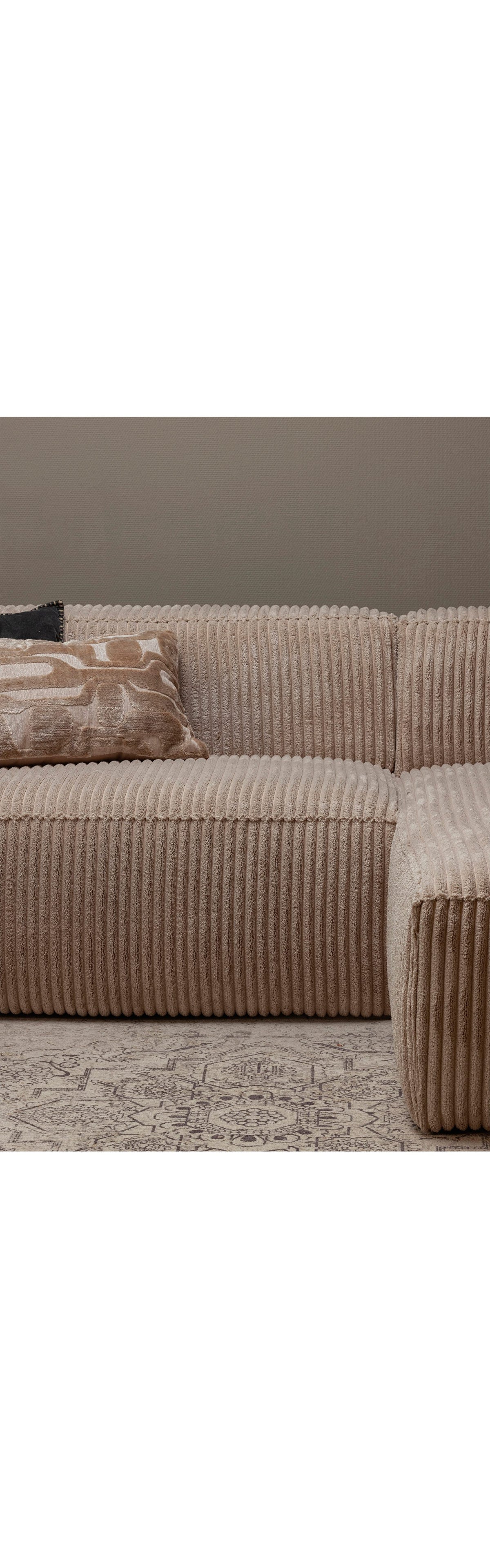 Ecksofa BEAN von hinten mit vollständig bezogenem Korpus