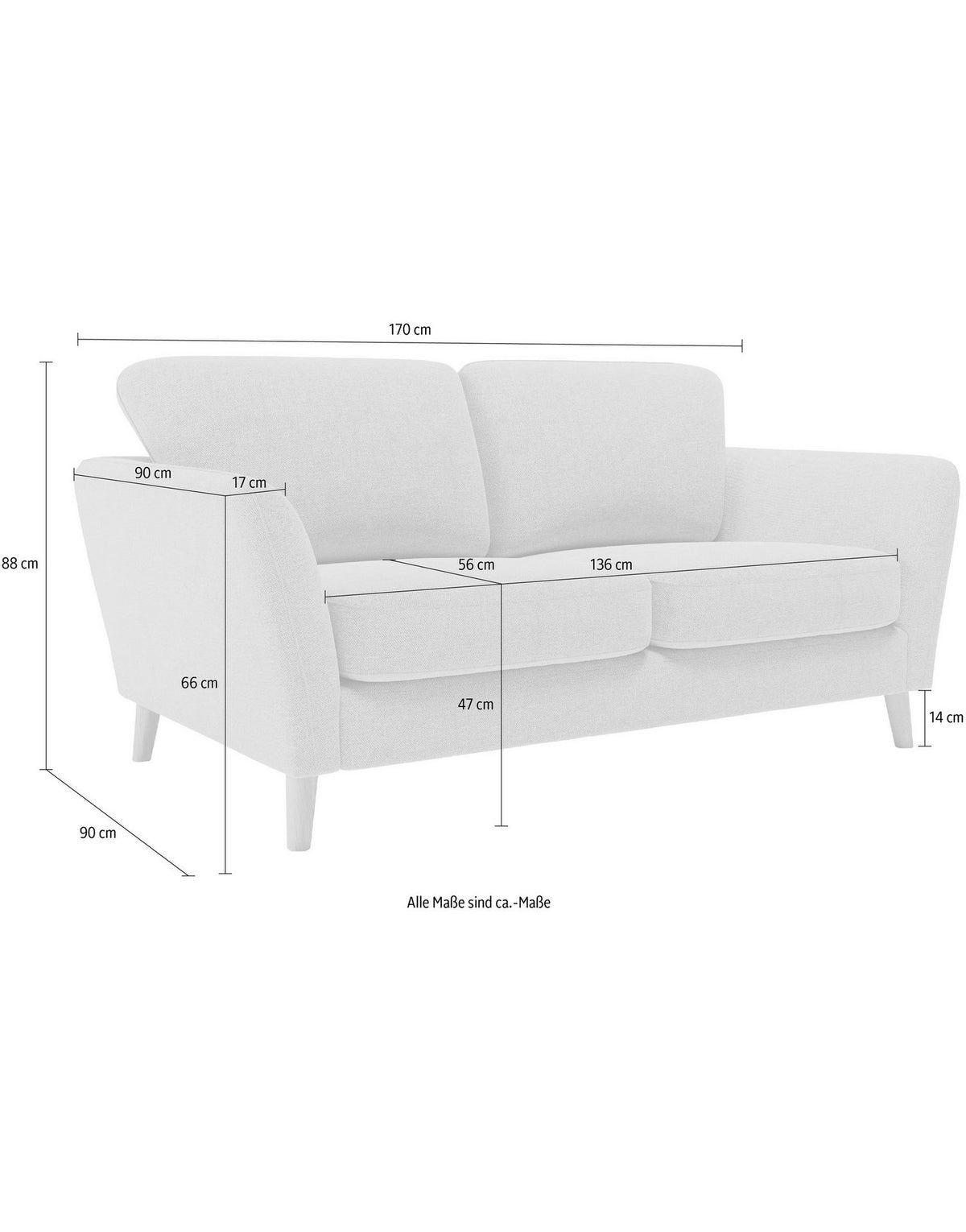 Cord Sofa MARSEILLE mit losen Rueckenkissen im Wohnraum