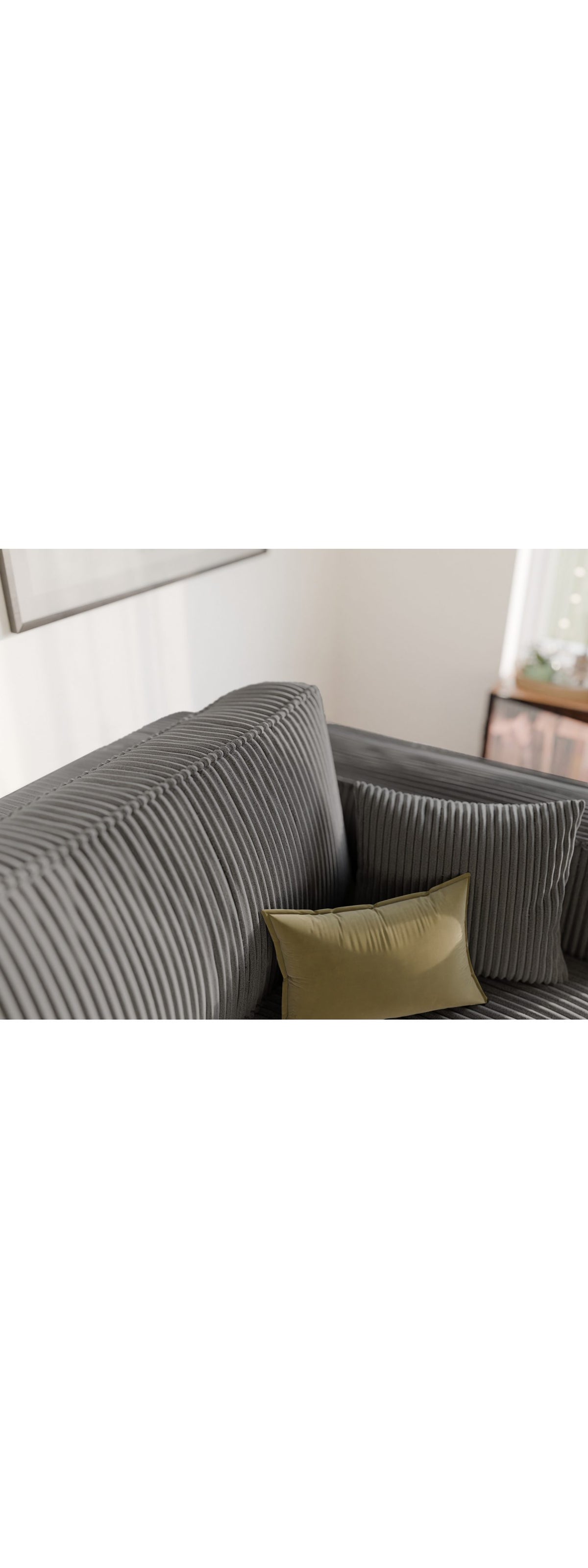 Geöffneter Bettkasten des Cord Sofas BALI