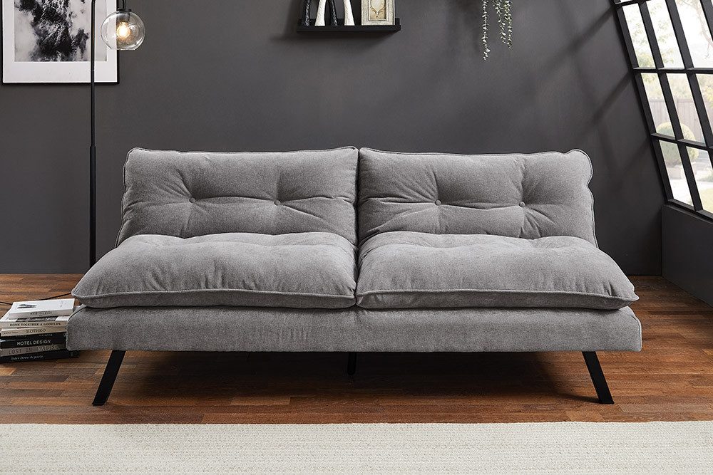 Cord Schlafsofa COCOONING in Grau von vorn