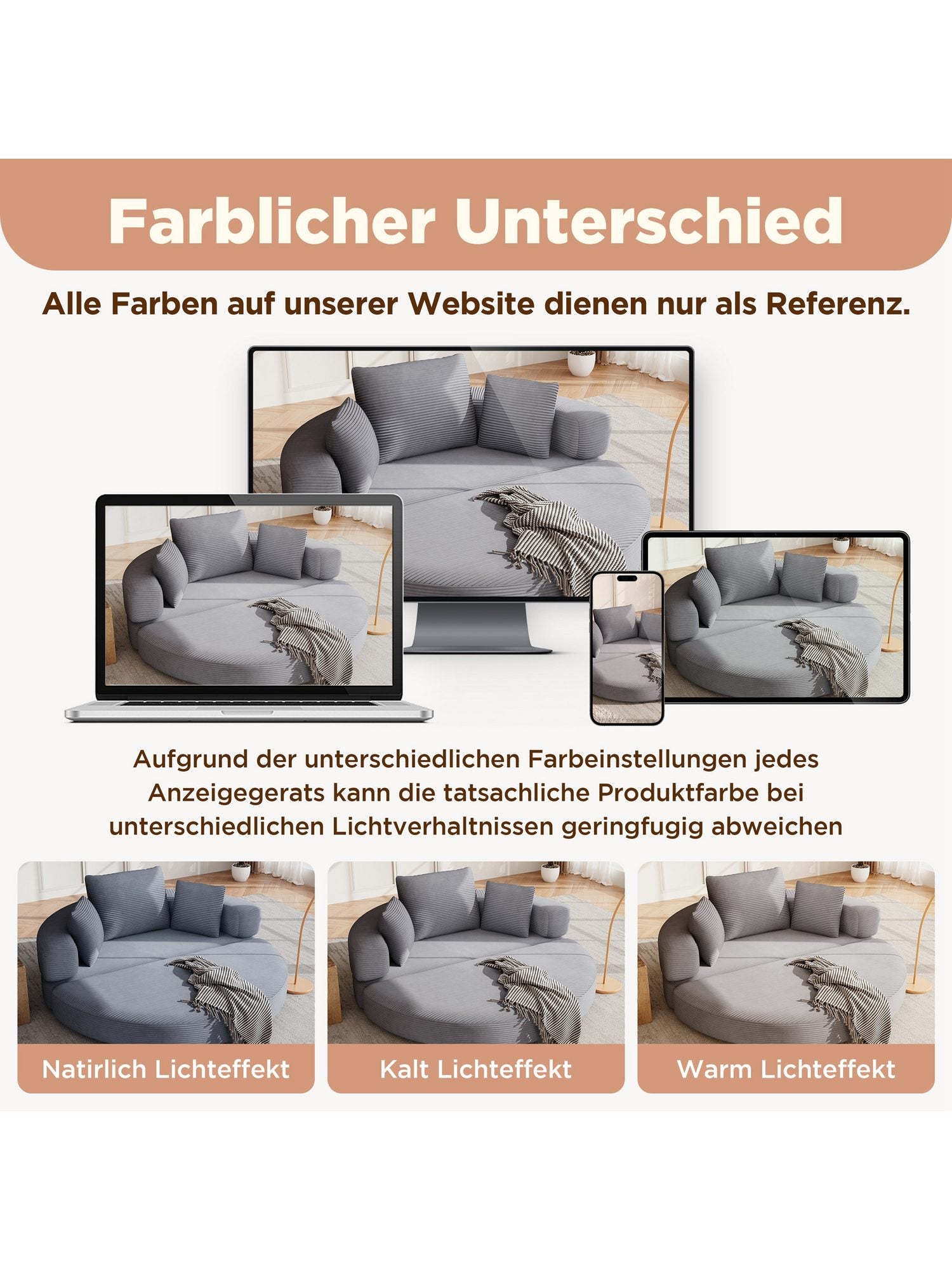 Cord Schlafsofa mit Hocker als Fußablage