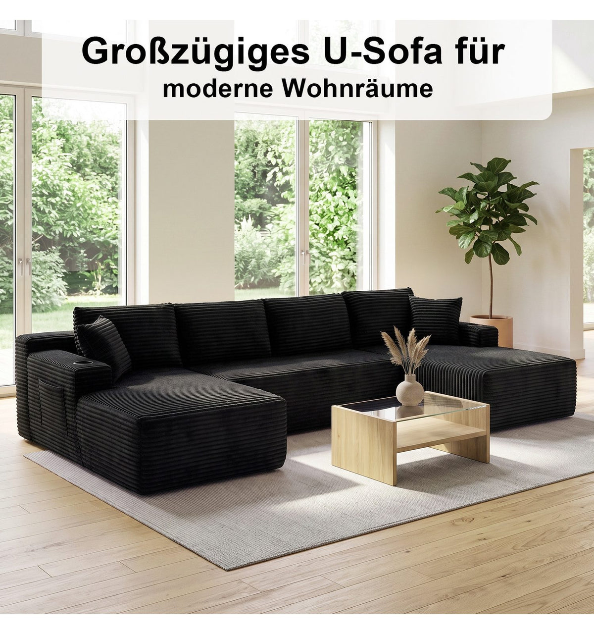 Einzelne Module der Wohnlandschaft frei angeordnet