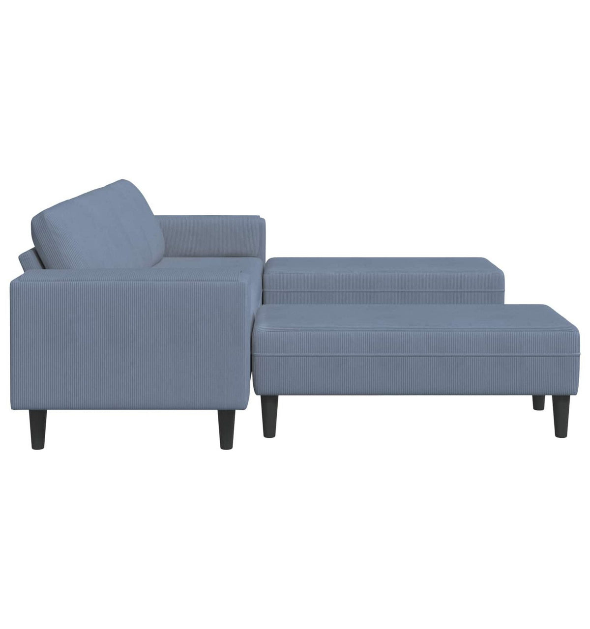 Nahaufnahme des blauen Cordstoffs