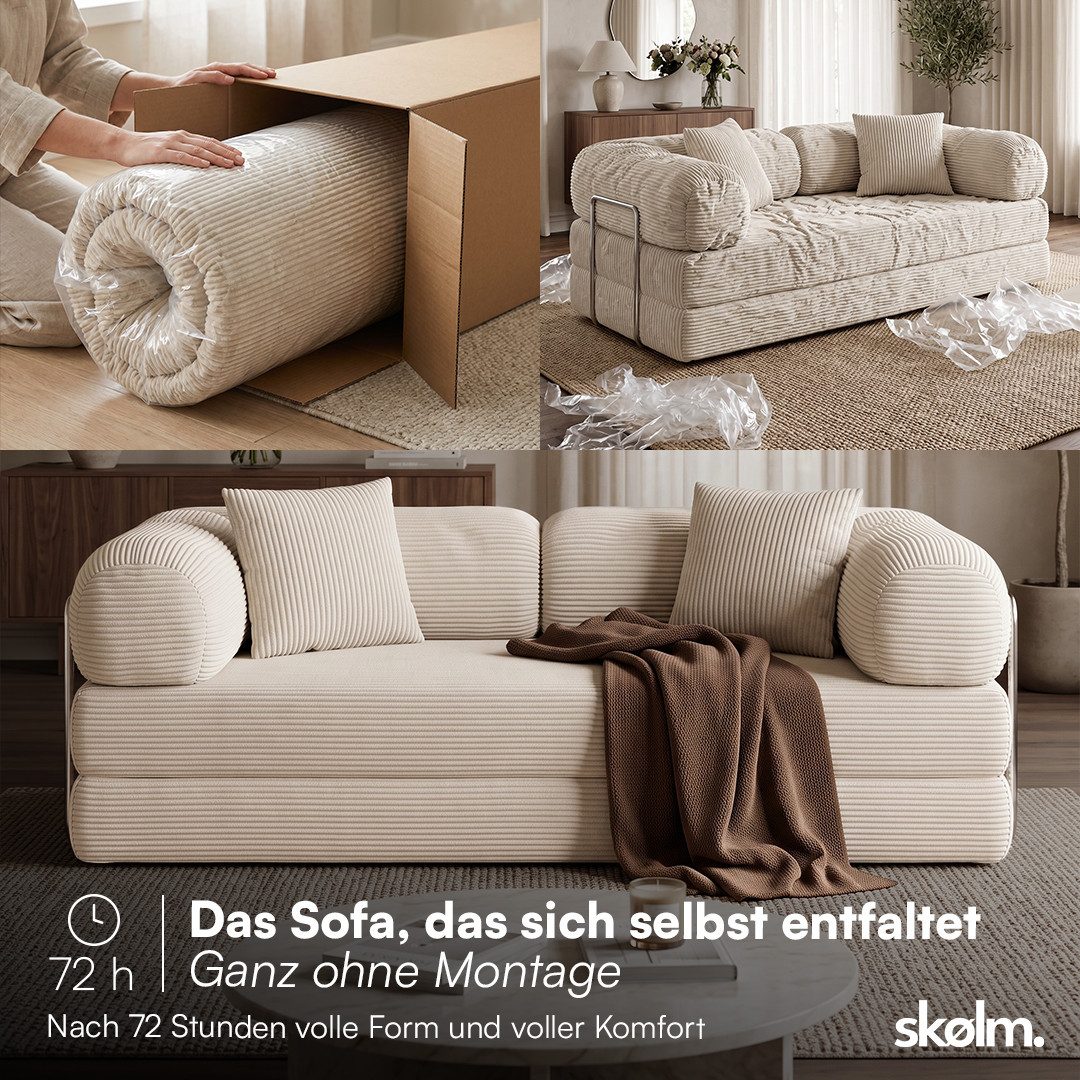Cord Sofa KENNING Sitzfläche aus weichem Vollschaum
