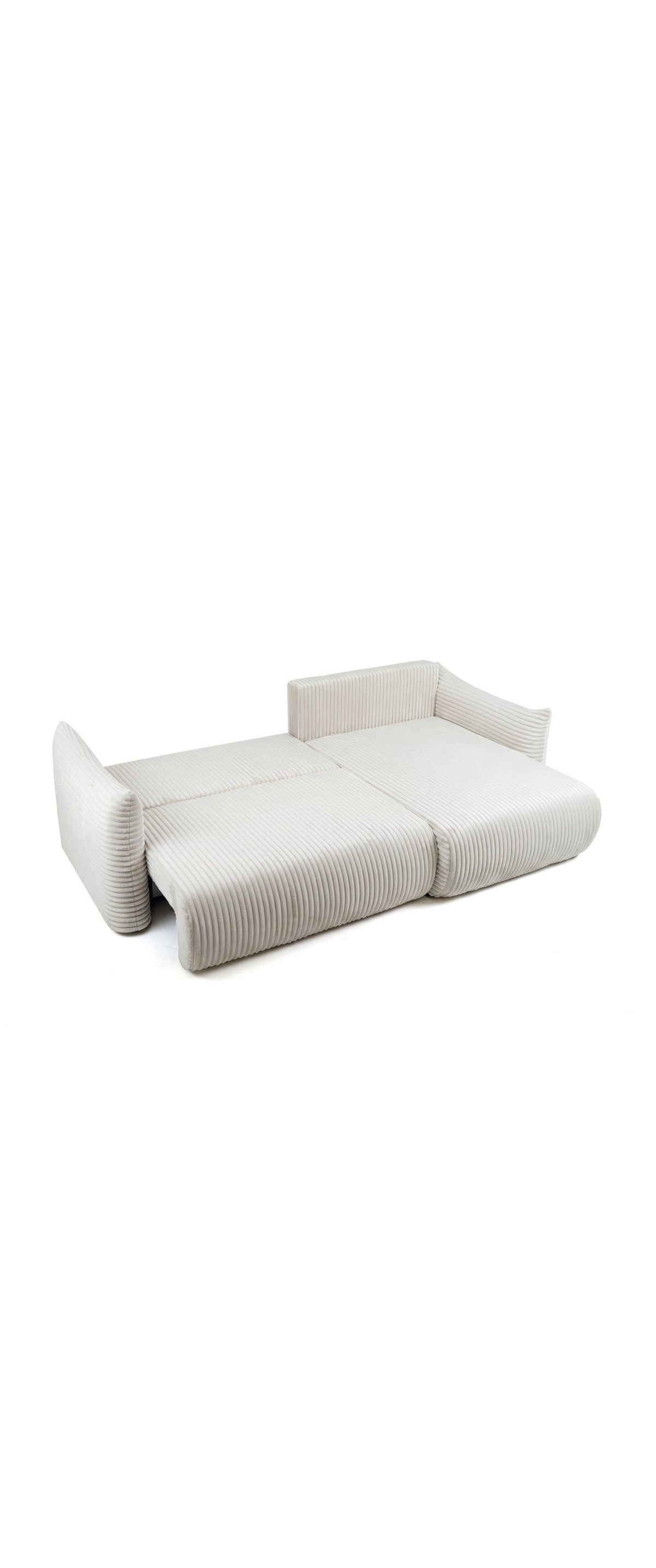 Cord Ecksofa FILO XL in Grau seitliche Ansicht