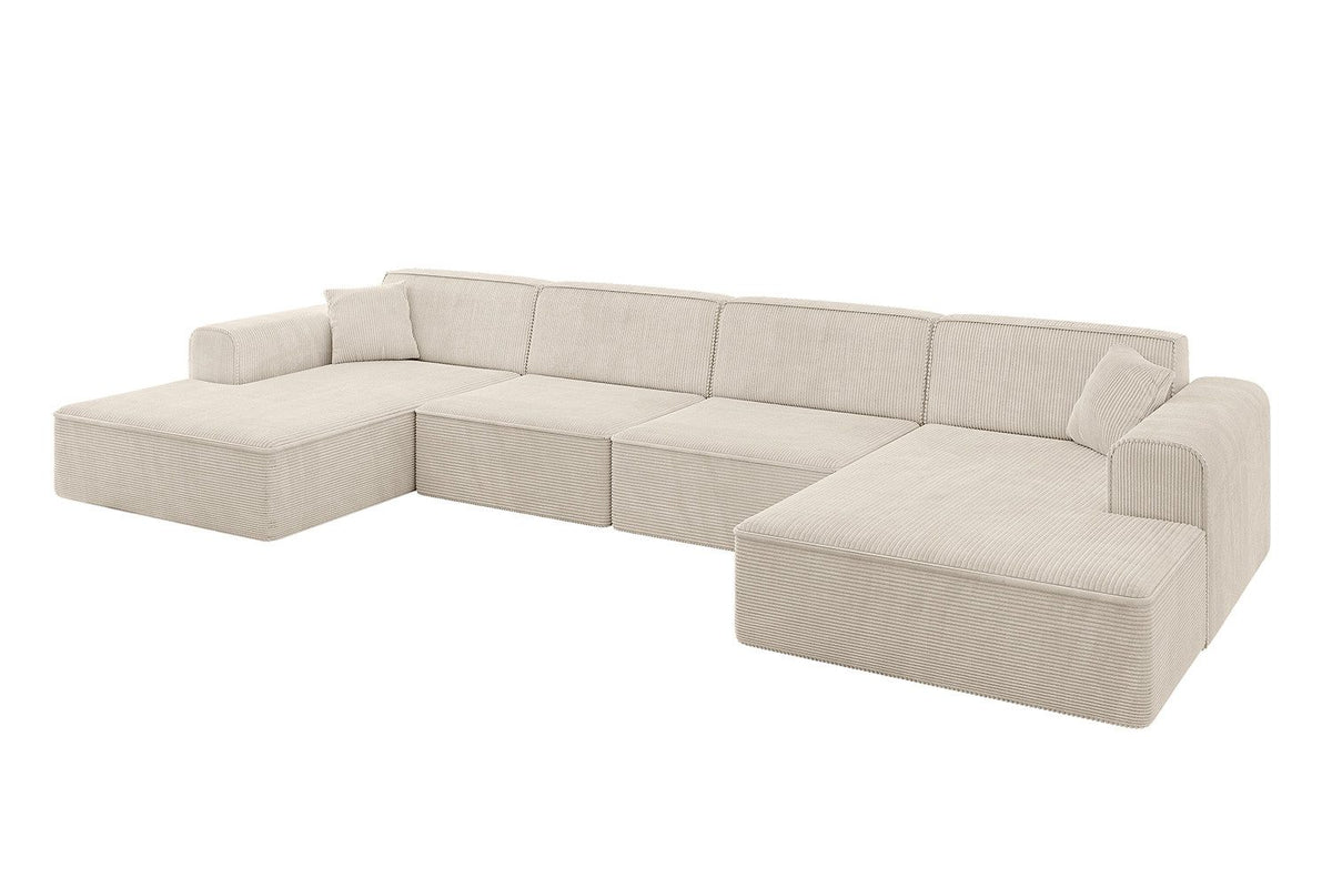 Cord Wohnlandschaft IREA-U2-v3 in Beige von vorne
