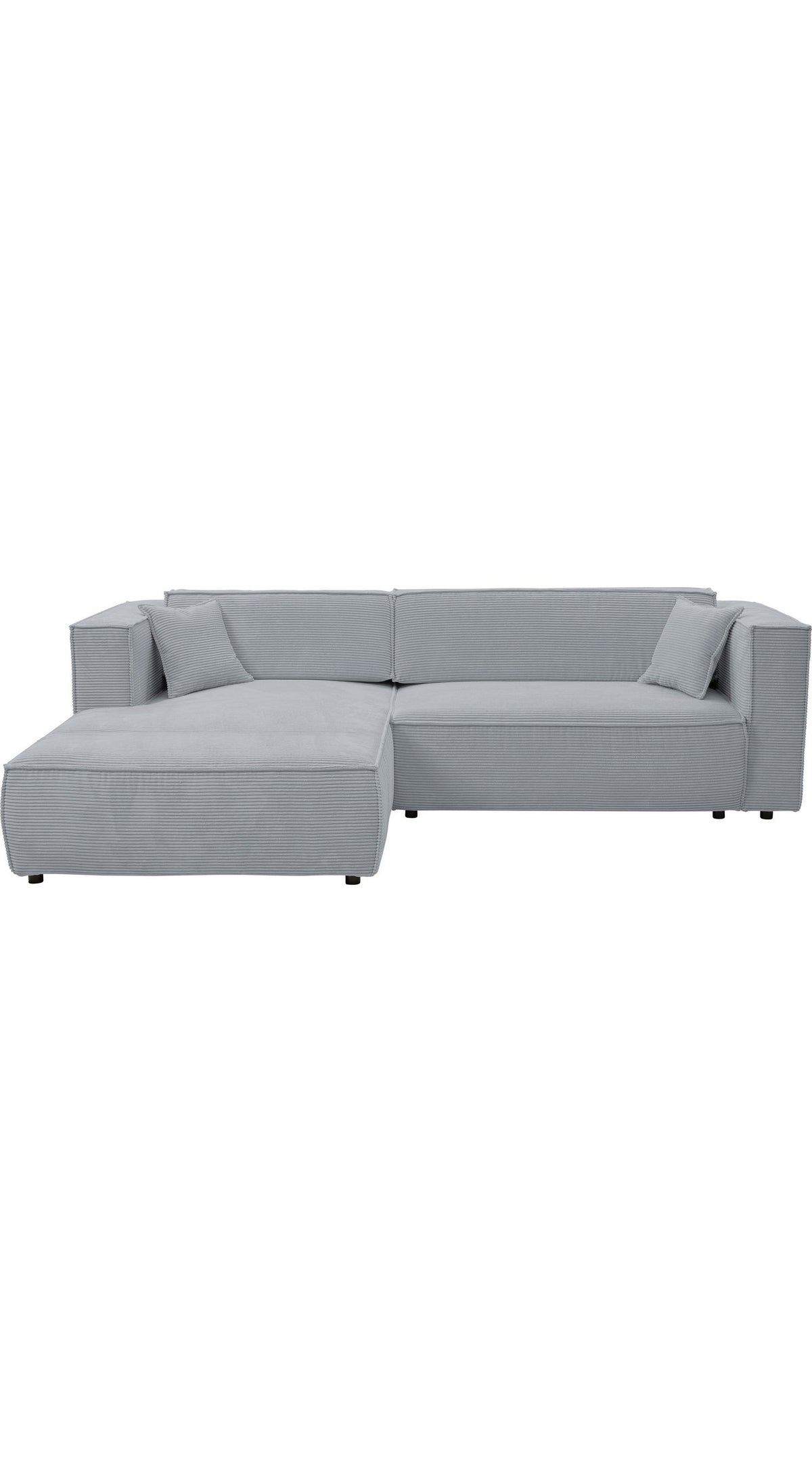 Cord Ecksofa ATLANTA-NEW in Grau von vorne